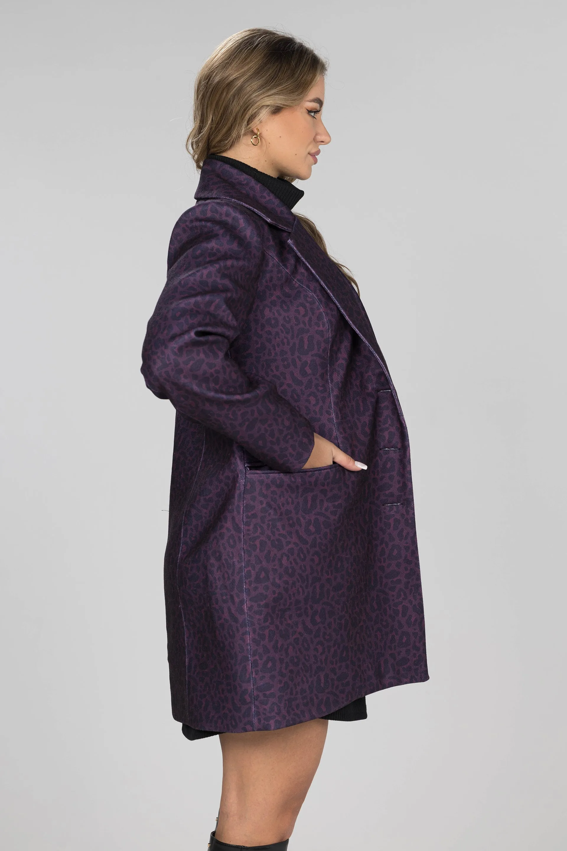 Purple Wild Elegance Wool Blazer Dress