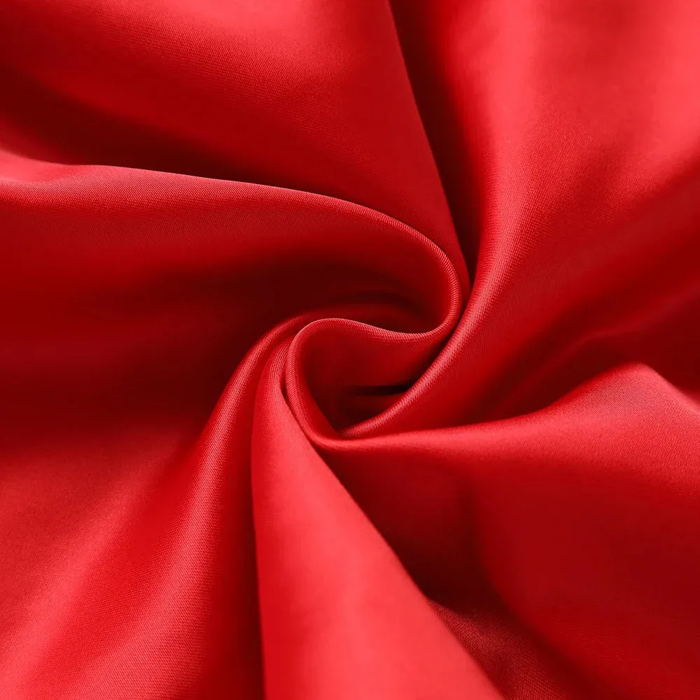 Satin Strapless Solid Ankle Length Dress