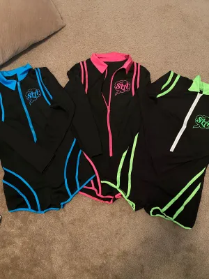 Sexy Mesh/Solid Neon Trimmed Shorts Romper