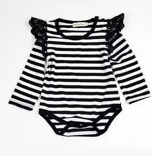 Solid Jumpsuit Bodysuit Romper With Shoulder Wings Infant Girl
