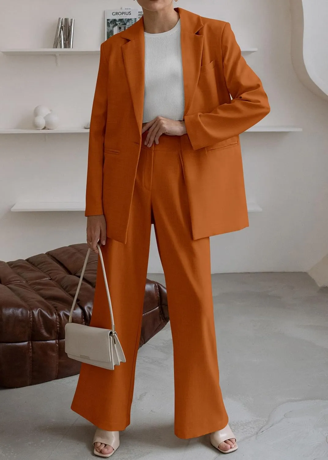Sophisticated Working Woman Green Blazer & Pants Suit Set
