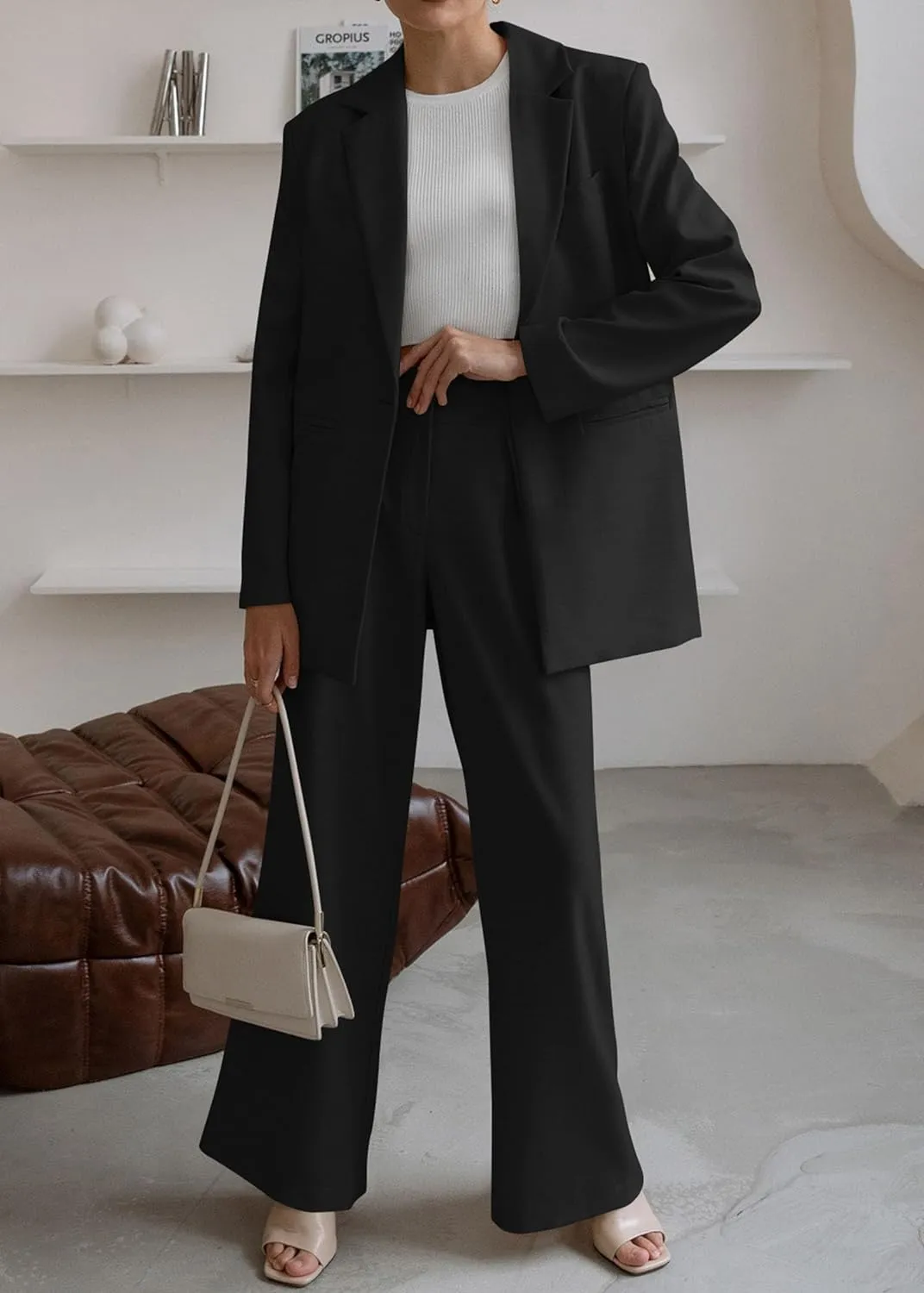 Sophisticated Working Woman Green Blazer & Pants Suit Set