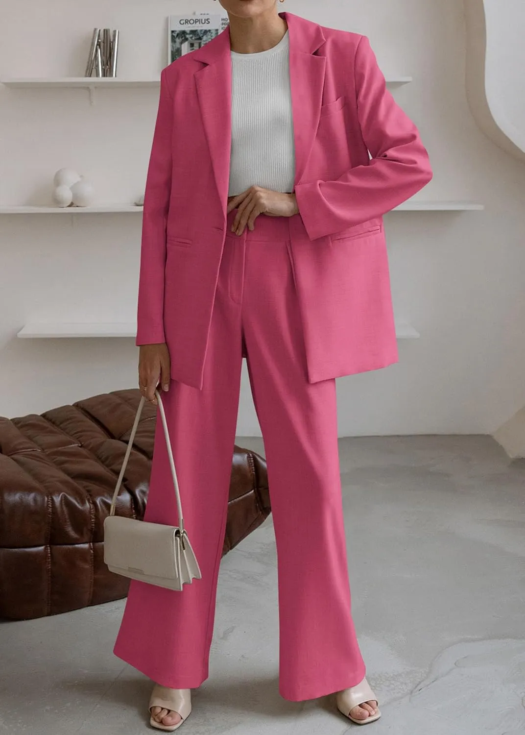 Sophisticated Working Woman Green Blazer & Pants Suit Set