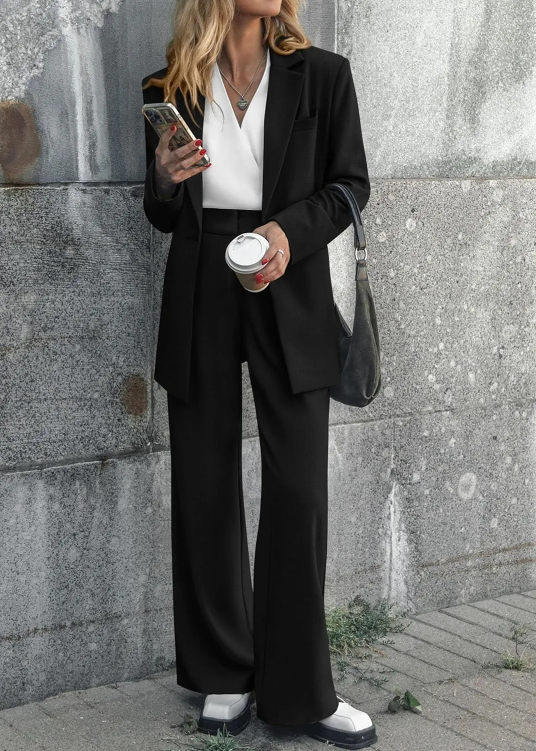Sophisticated Working Woman Green Blazer & Pants Suit Set
