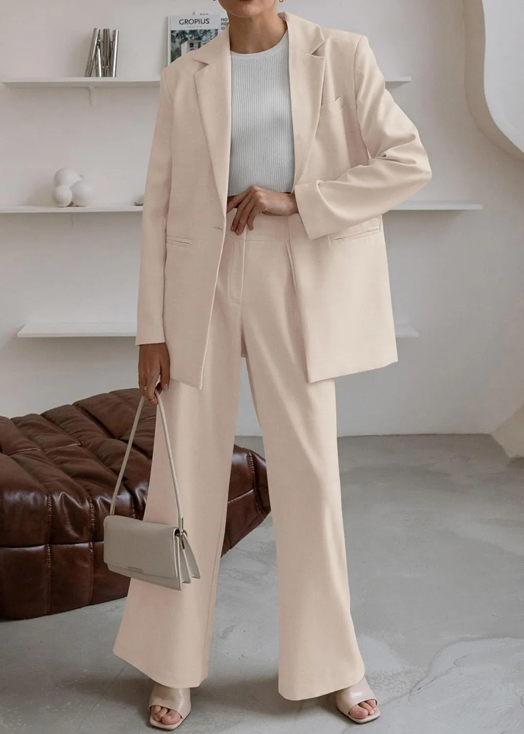Sophisticated Working Woman Green Blazer & Pants Suit Set
