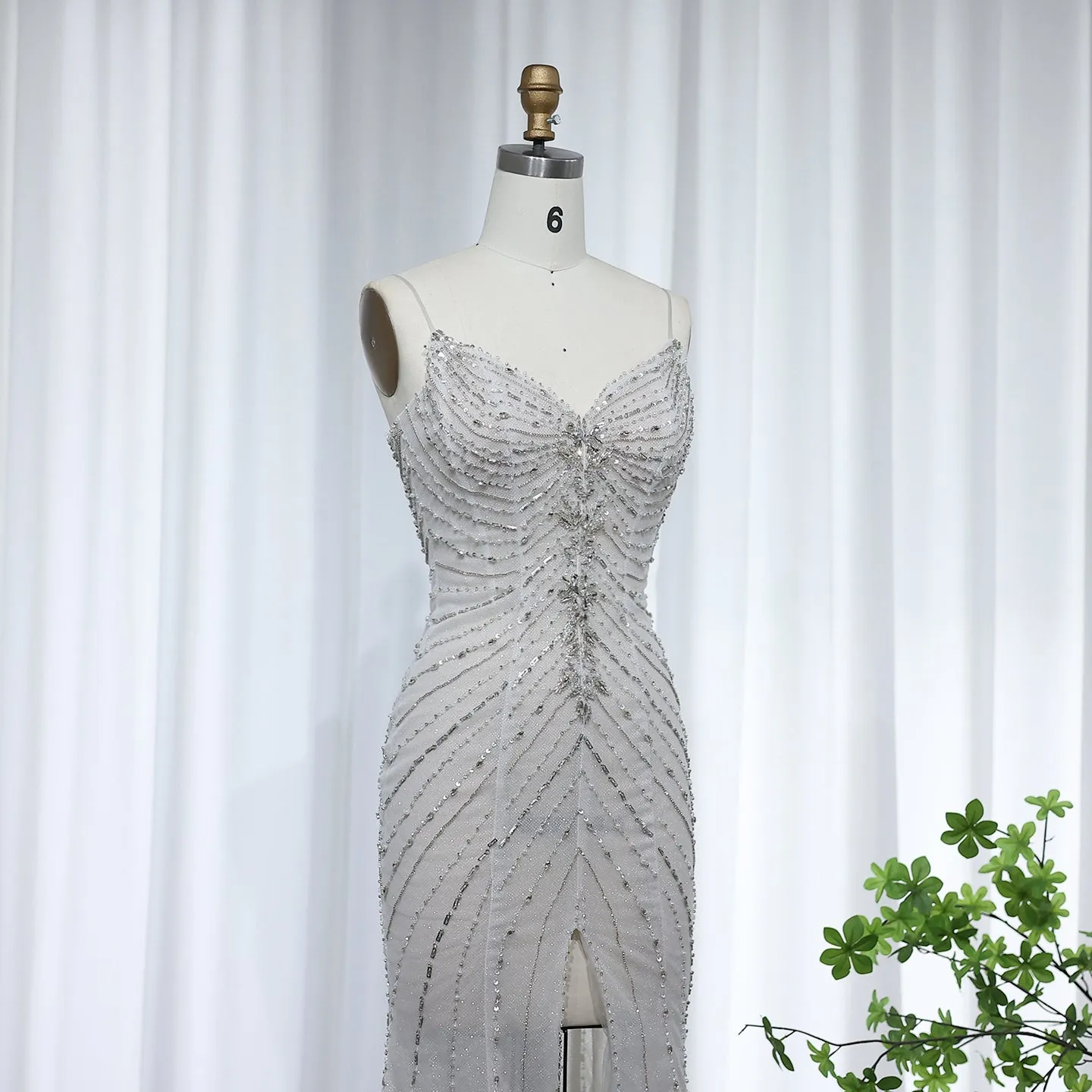 Sparkling Crystal Mermaid White Wedding Dress SS529