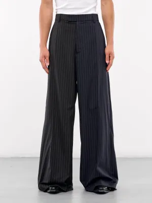 Split Deconstructed Pinstripe Pants (UA65PA706N-BLACK-NAVY-PINSTRIP)