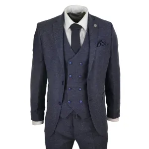 STZ33 - Men's Wool 3 Piece Suit Double Breasted Waistcoat Tweed 1920s