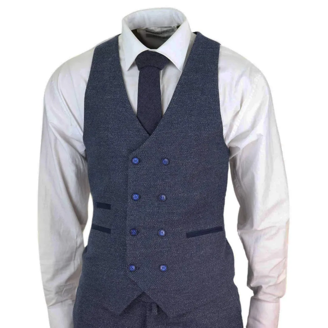 STZ33 - Men's Wool 3 Piece Suit Double Breasted Waistcoat Tweed 1920s