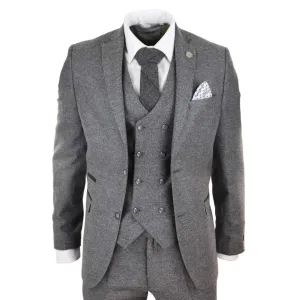 STZ34 - Men's Wool 3 Piece Suit Double Breasted Waistcoat Tweed 1920s