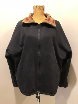 Vintage Reversible Black Denim and Colourful Wool Jacket, SOLD