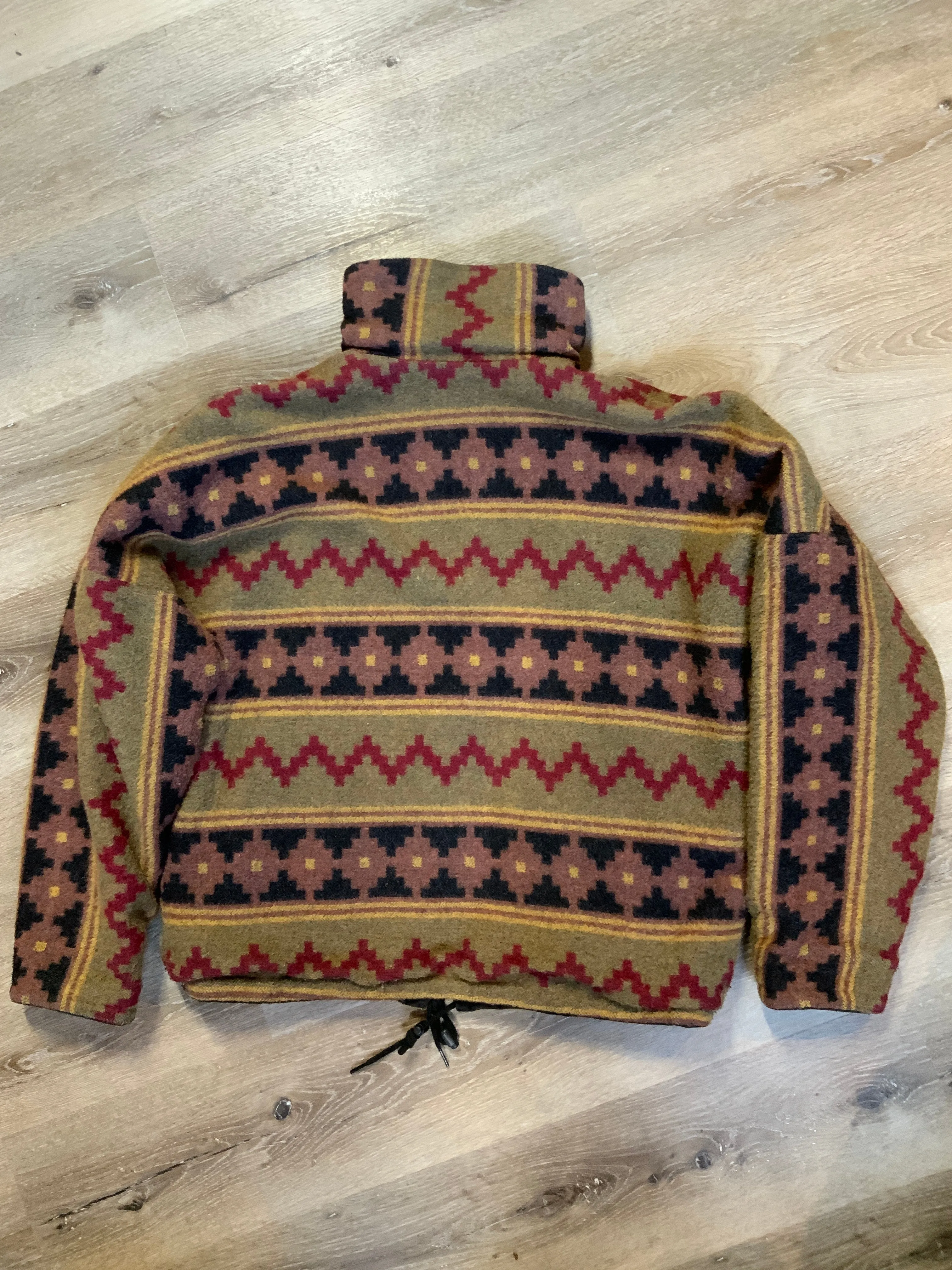 Vintage Reversible Black Denim and Colourful Wool Jacket, SOLD