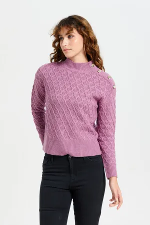 Women Mauve Knitted Pullover
