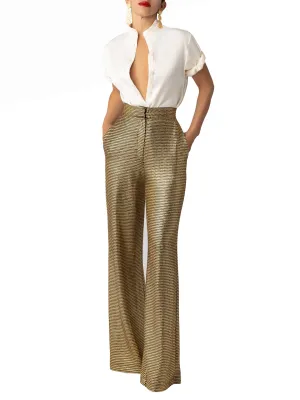 “Zahavia” Gold High Waist Pants